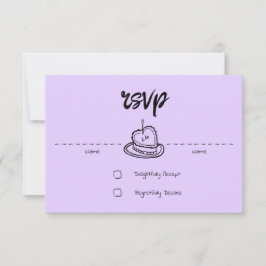 Pastel Penmanship RSVP Card Lavendel