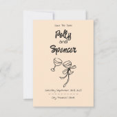 Pastel Penmanship Save the Date Apricot (Voorkant)