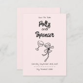 Pastel Penmanship Save the Date Blush (Voorkant / Achterkant)