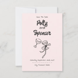 Pastel Penmanship Save the Date Blush