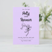 Pastel Penmanship Save the Date Lavender (Staand voorkant)