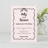 Pastel Penmanship Wedding Invitation Blush Feestdagenkaart (Staand voorkant)