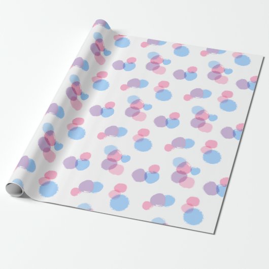 Pastel Penseel Stroke Circles Ontwerp Wrapping Pap Cadeaupapier (Uitgerold)