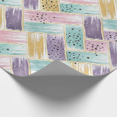 Pastel penseelstreek & goud kriskras Abstract Cadeaupapier (Hoek)
