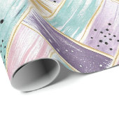 Pastel penseelstreek & goud kriskras Abstract Cadeaupapier (Rol Hoek)