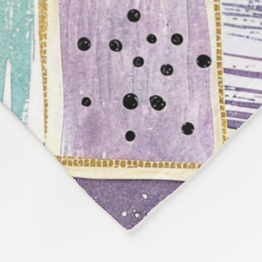 Pastel penseelstreek & goud kriskras Abstract Fleece Deken (Hoek)