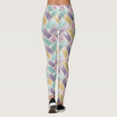 Pastel penseelstreek & goud kriskras Abstract Leggings (Achterkant)