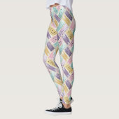 Pastel penseelstreek & goud kriskras Abstract Leggings (Links)