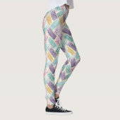 Pastel penseelstreek & goud kriskras Abstract Leggings (Rechts)