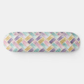 Pastel penseelstreek & goud kriskras Abstract Persoonlijk Skateboard (Horizontaal)