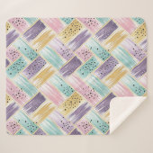 Pastel penseelstreek & goud kriskras Abstract Sherpa Deken (Voorkant (horizontaal))