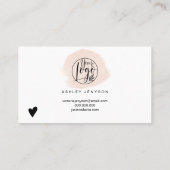 Pastel penseelstreek minimalistische logo orde dan visitekaartje (Achterkant)