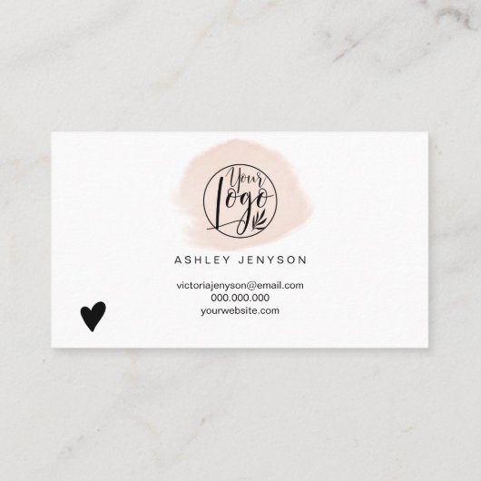 Pastel penseelstreek minimalistische logo orde dan visitekaartje (Achterkant)