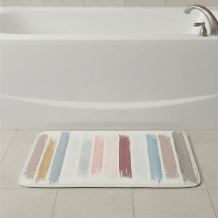 Pastel penseelstreken badmat
