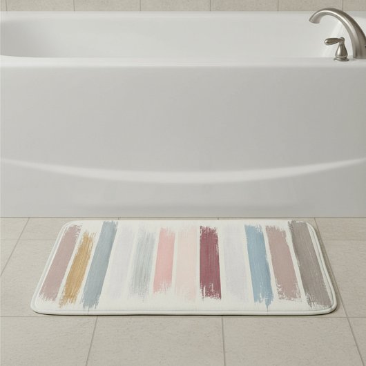Pastel penseelstreken badmat