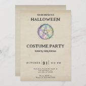 Pastel Pentagram  Halloween Kaart (Voorkant / Achterkant)