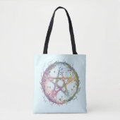 Pastel Pentagram Heks Pagan Wicca Halloween Tote Bag (Voorkant)