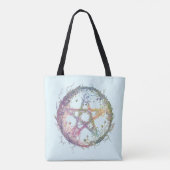 Pastel Pentagram Heks Pagan Wicca Halloween Tote Bag (Achterkant)