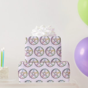 Pastel Pentagram Hekserij Lichtpaarse Halloween Cadeaupapier