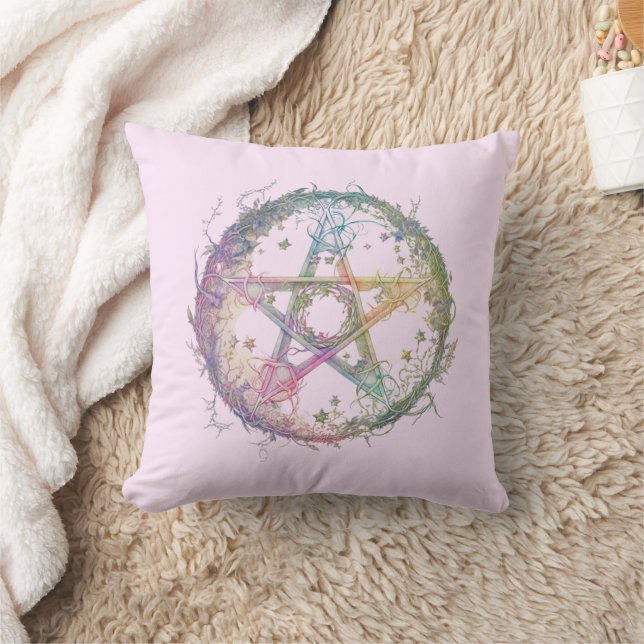 Pastel Pentagram Pagan Wiccan Hekserij Halloween Kussen (Deken)