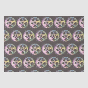 Pastel Pentagram Witchcraft Donkergrijs Halloween Tissuepapier