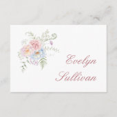 Pastel Peonies Flat Place Card (Voorkant)