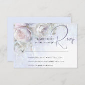 Pastel Peonies Floral RSVP Kaartje (Voorkant / Achterkant)