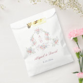 Pastel Peonies Lijst bruiloft monogrammen Bedankzakje (Gezegeld)
