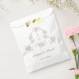 Pastel Peonies Lijst bruiloft monogrammen Bedankzakje