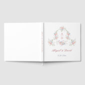 Pastel Peonies Lijst bruiloft monogrammen Gastenboek (Volledig)