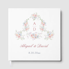 Pastel Peonies Lijst bruiloft monogrammen Gastenboek