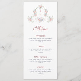 Pastel Peonies Lijst bruiloft monogrammen Menu
