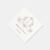 Pastel Peonies Lijst bruiloft monogrammen Servet (Hoek)