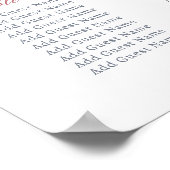 Pastel Peonies Lijst Trouwstoel Grafiek Poster (Hoek)