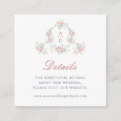 Pastel Peonies Lijst Wedding Details Website Informatiekaartje (Voorkant)