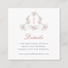 Pastel Peonies Lijst Wedding Details Website Informatiekaartje