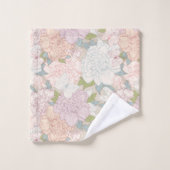 Pastel Peony & Butterfly Flower Pattern Bad Handdoek (Wasdoekje)