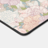 Pastel Peony & Butterfly Flower Pattern Bureaumat (Hoek)