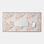 Pastel Peony & Butterfly Flower Pattern Bureaumat (Keyboard & Muis)
