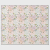 Pastel Peony & Butterfly Flower Pattern Cadeaupapier (Vlak)