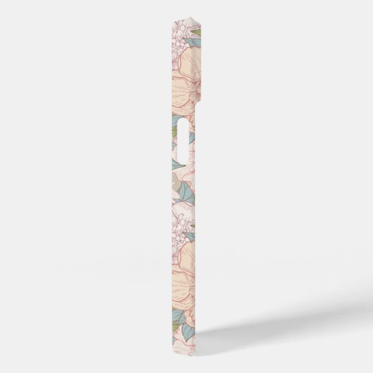 Pastel Peony & Butterfly Flower Pattern Case-Mate iPhone Case (Achterkant / Rechts)