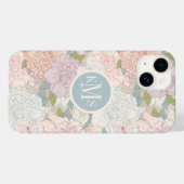 Pastel Peony & Butterfly Flower Pattern Case-Mate iPhone Case (Achterkant (horizontaal))