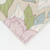 Pastel Peony & Butterfly Flower Pattern Fleece Deken (Hoek)