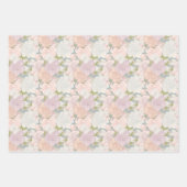 Pastel Peony & Butterfly Flower Pattern Inpakpapier Vel (Voorkant)