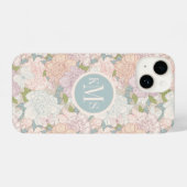 Pastel Peony & Butterfly Flower Pattern iPhone Hoesje (Achterkant horizontaal)