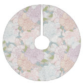 Pastel Peony & Butterfly Flower Pattern Kerstboom Rok (Voorkant)