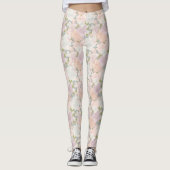 Pastel Peony & Butterfly Flower Pattern Leggings (Voorkant)