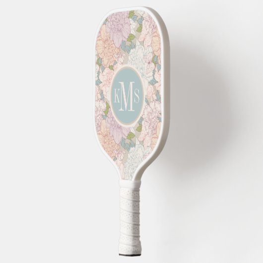 Pastel Peony & Butterfly Flower Pattern Pickleball Paddle (Links)