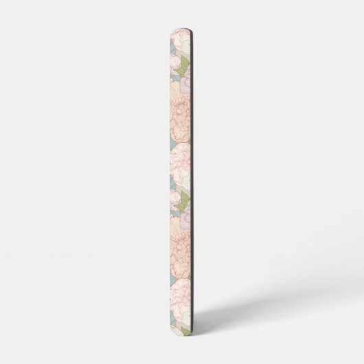 Pastel Peony & Butterfly Flower Pattern Samsung Galaxy Hoesje (Linkerkant)
