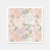 Pastel Peony & Butterfly Flower Pattern Servet (Voorkant)